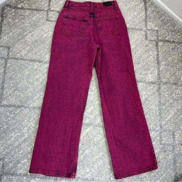 SOCIAL TOURIST Hollister HIGHEST RISE PINK OVERDYE BAGGY JEANS 5R sz 27 - Picture 7 of 8